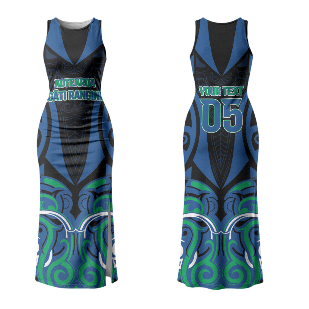 Custom Aotearoa Ngati Ranginui Couples Matching Tank Maxi Dress and Hawaiian Shirt New Zealand Traditional Maori Pattern