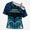 Custom Aotearoa Ngati Ranginui Cross Shoulder Shirt New Zealand Traditional Maori Pattern