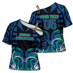 Custom Aotearoa Ngati Ranginui Cross Shoulder Shirt New Zealand Traditional Maori Pattern