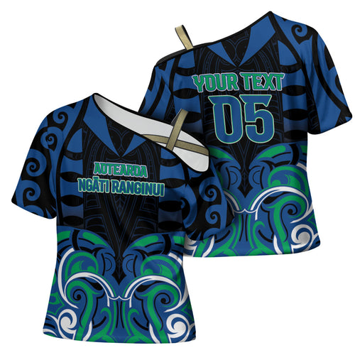 Custom Aotearoa Ngati Ranginui Cross Shoulder Shirt New Zealand Traditional Maori Pattern