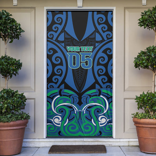Custom Aotearoa Ngati Ranginui Door Cover New Zealand Traditional Maori Pattern