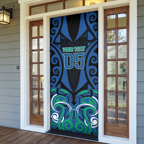 Custom Aotearoa Ngati Ranginui Door Cover New Zealand Traditional Maori Pattern