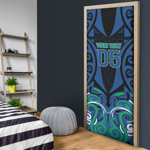 Custom Aotearoa Ngati Ranginui Door Cover New Zealand Traditional Maori Pattern