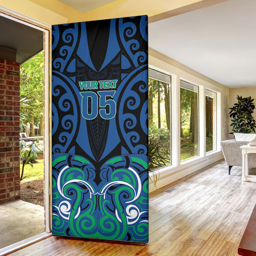 Custom Aotearoa Ngati Ranginui Door Cover New Zealand Traditional Maori Pattern