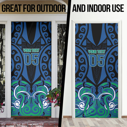 Custom Aotearoa Ngati Ranginui Door Cover New Zealand Traditional Maori Pattern