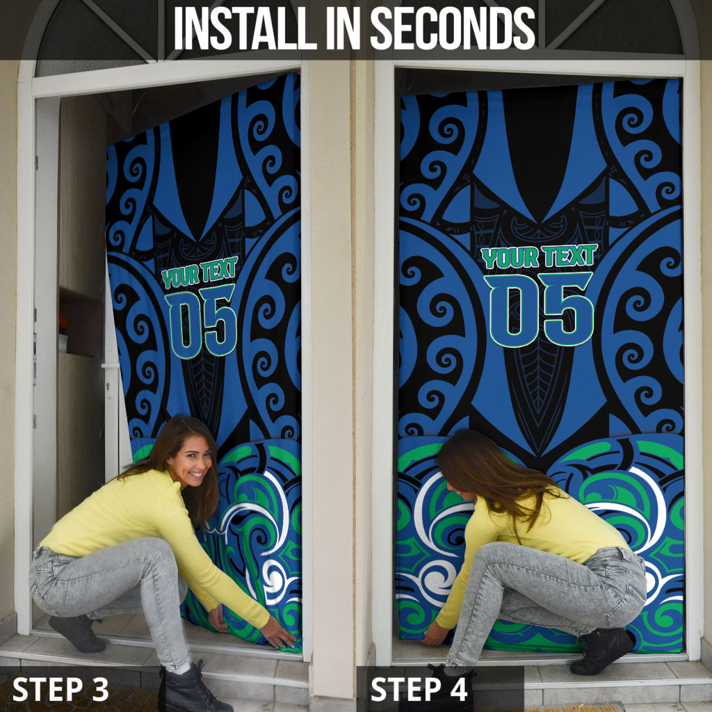 Custom Aotearoa Ngati Ranginui Door Cover New Zealand Traditional Maori Pattern