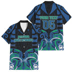 Custom Aotearoa Ngati Ranginui Family Matching Off Shoulder Short Dress and Hawaiian Shirt New Zealand Traditional Maori Pattern