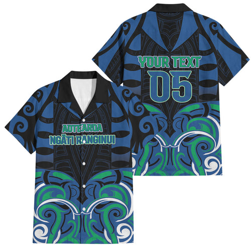 Custom Aotearoa Ngati Ranginui Family Matching Off Shoulder Short Dress and Hawaiian Shirt New Zealand Traditional Maori Pattern
