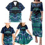 Custom Aotearoa Ngati Ranginui Family Matching Puletasi and Hawaiian Shirt New Zealand Traditional Maori Pattern
