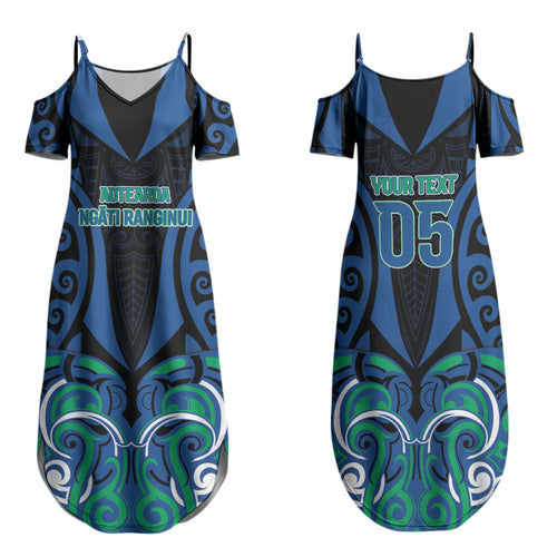 Custom Aotearoa Ngati Ranginui Family Matching Summer Maxi Dress and Hawaiian Shirt New Zealand Traditional Maori Pattern