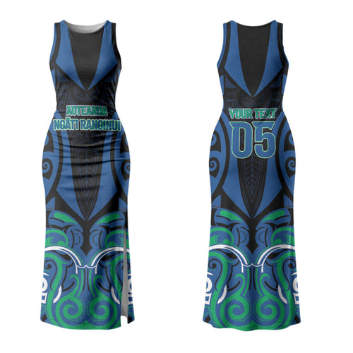 Custom Aotearoa Ngati Ranginui Family Matching Tank Maxi Dress and Hawaiian Shirt New Zealand Traditional Maori Pattern