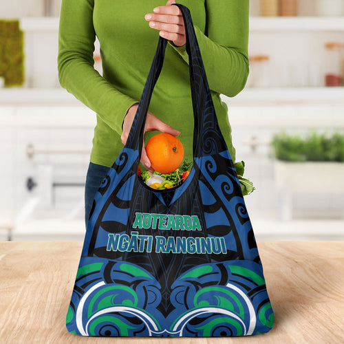 Aotearoa Ngati Ranginui Grocery Bag New Zealand Traditional Maori Pattern
