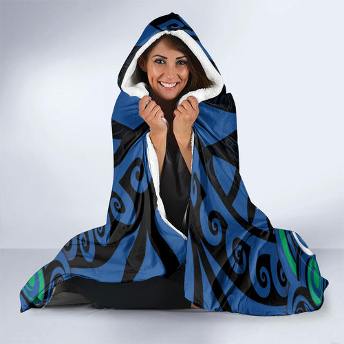 Aotearoa Ngati Ranginui Hooded Blanket New Zealand Traditional Maori Pattern