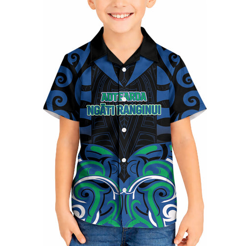 Custom Aotearoa Ngati Ranginui Kid Hawaiian Shirt New Zealand Traditional Maori Pattern