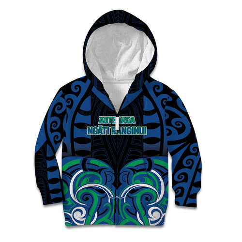 Custom Aotearoa Ngati Ranginui Kid Hoodie New Zealand Traditional Maori Pattern