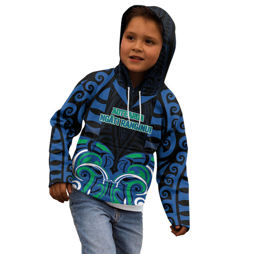 Custom Aotearoa Ngati Ranginui Kid Hoodie New Zealand Traditional Maori Pattern