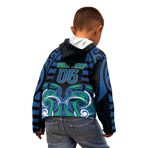 Custom Aotearoa Ngati Ranginui Kid Hoodie New Zealand Traditional Maori Pattern