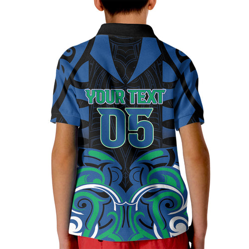 Custom Aotearoa Ngati Ranginui Kid Polo Shirt New Zealand Traditional Maori Pattern