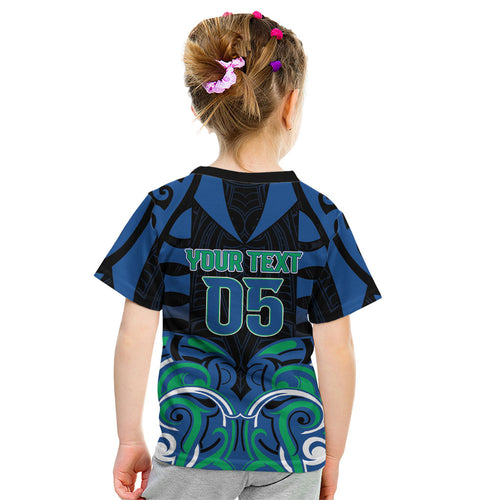Custom Aotearoa Ngati Ranginui Kid T Shirt New Zealand Traditional Maori Pattern