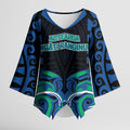 Custom Aotearoa Ngati Ranginui Kimono Sleeve Blouse New Zealand Traditional Maori Pattern