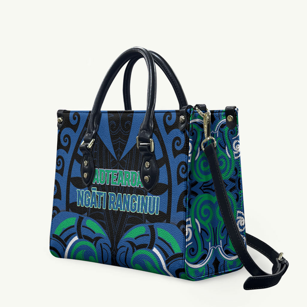 Aotearoa Ngati Ranginui Leather Bag New Zealand Traditional Maori Pattern