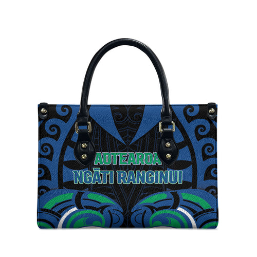 Aotearoa Ngati Ranginui Leather Bag New Zealand Traditional Maori Pattern