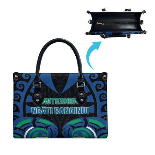 Aotearoa Ngati Ranginui Leather Bag New Zealand Traditional Maori Pattern