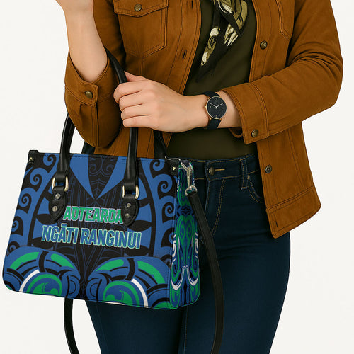 Aotearoa Ngati Ranginui Leather Bag New Zealand Traditional Maori Pattern