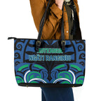 Aotearoa Ngati Ranginui Leather Tote Bag New Zealand Traditional Maori Pattern