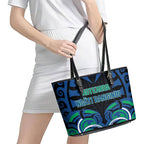Aotearoa Ngati Ranginui Leather Tote Bag New Zealand Traditional Maori Pattern