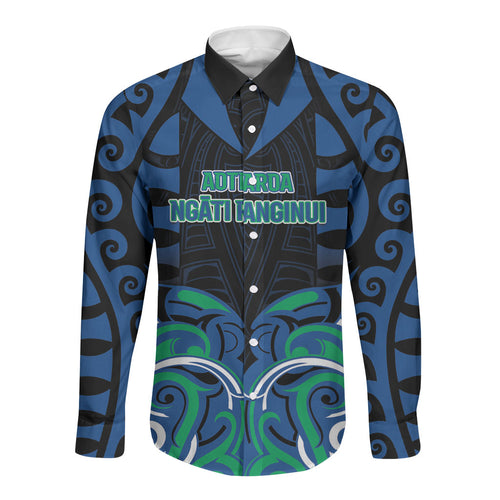 Custom Aotearoa Ngati Ranginui Long Sleeve Button Shirt New Zealand Traditional Maori Pattern