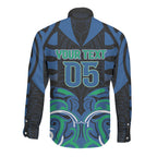 Custom Aotearoa Ngati Ranginui Long Sleeve Button Shirt New Zealand Traditional Maori Pattern