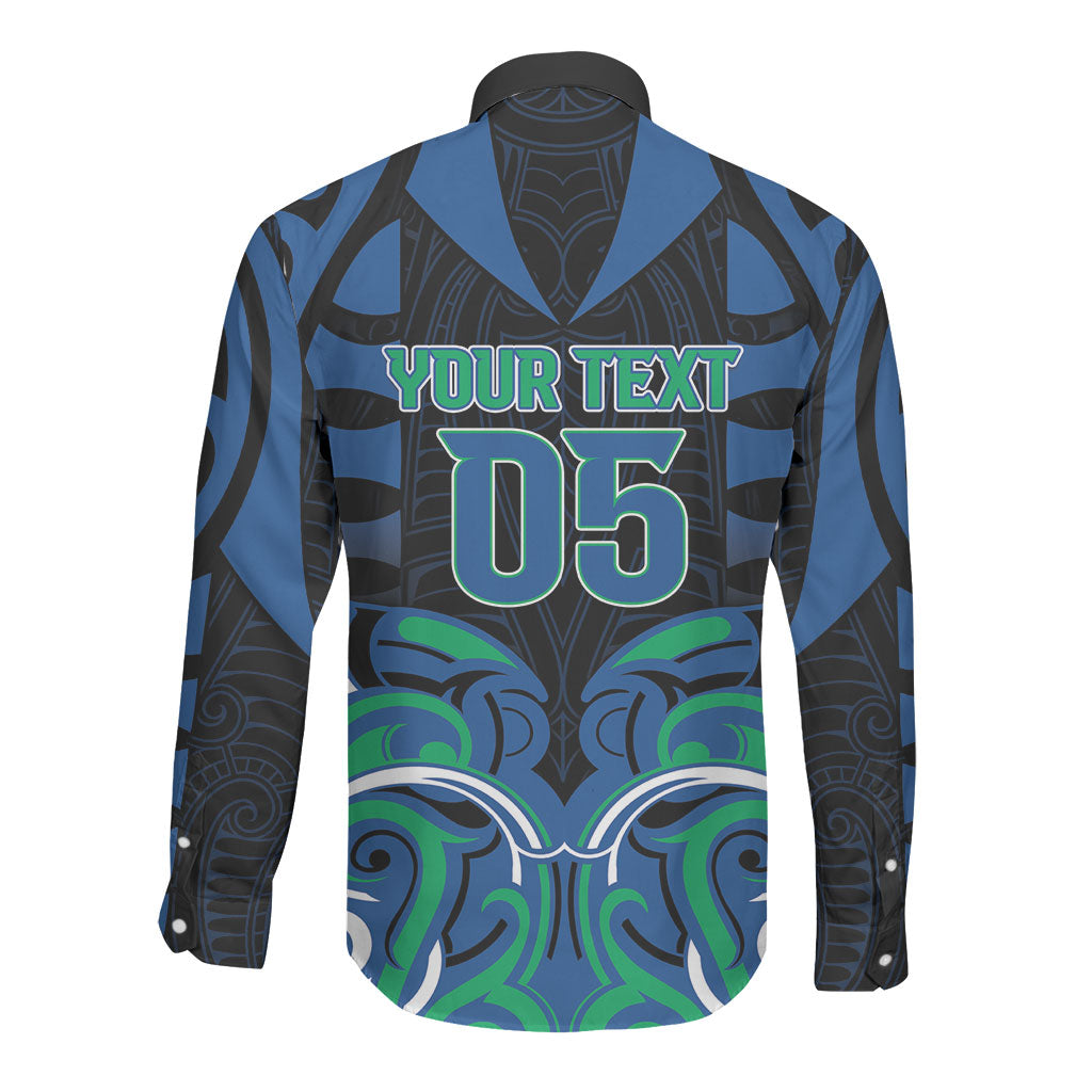 Custom Aotearoa Ngati Ranginui Long Sleeve Button Shirt New Zealand Traditional Maori Pattern