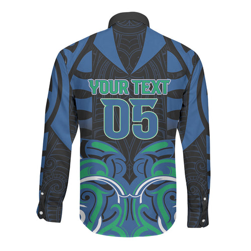 Custom Aotearoa Ngati Ranginui Long Sleeve Button Shirt New Zealand Traditional Maori Pattern