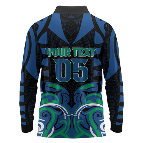 Custom Aotearoa Ngati Ranginui Long Sleeve Polo Shirt New Zealand Traditional Maori Pattern