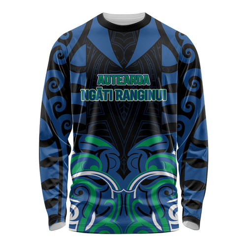 Custom Aotearoa Ngati Ranginui Long Sleeve Shirt New Zealand Traditional Maori Pattern