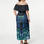 Custom Aotearoa Ngati Ranginui Off Shoulder Maxi Dress New Zealand Traditional Maori Pattern