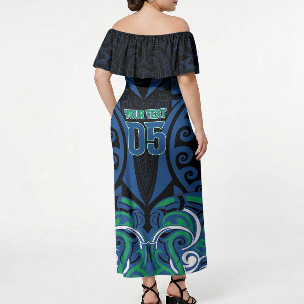 Custom Aotearoa Ngati Ranginui Off Shoulder Maxi Dress New Zealand Traditional Maori Pattern