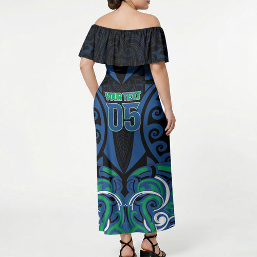 Custom Aotearoa Ngati Ranginui Off Shoulder Maxi Dress New Zealand Traditional Maori Pattern