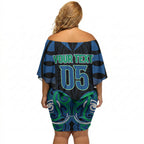 Custom Aotearoa Ngati Ranginui Off Shoulder Short Dress New Zealand Traditional Maori Pattern