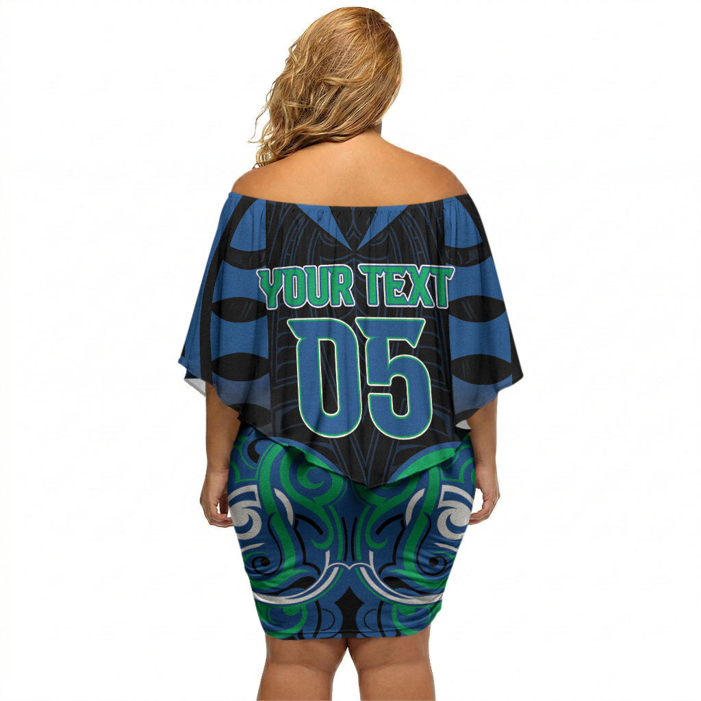 Custom Aotearoa Ngati Ranginui Off Shoulder Short Dress New Zealand Traditional Maori Pattern