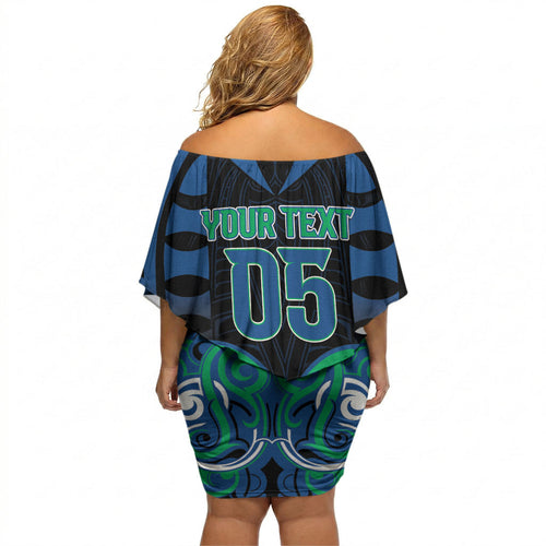Custom Aotearoa Ngati Ranginui Off Shoulder Short Dress New Zealand Traditional Maori Pattern