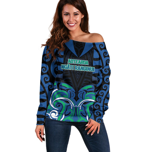 Custom Aotearoa Ngati Ranginui Off Shoulder Sweater New Zealand Traditional Maori Pattern
