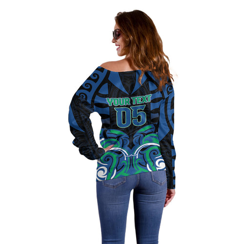 Custom Aotearoa Ngati Ranginui Off Shoulder Sweater New Zealand Traditional Maori Pattern