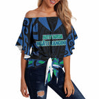 Custom Aotearoa Ngati Ranginui Off Shoulder Wrap Waist Top New Zealand Traditional Maori Pattern