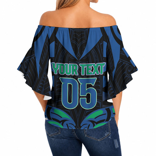 Custom Aotearoa Ngati Ranginui Off Shoulder Wrap Waist Top New Zealand Traditional Maori Pattern