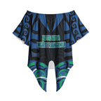 Custom Aotearoa Ngati Ranginui Off Shoulder Wrap Waist Top New Zealand Traditional Maori Pattern