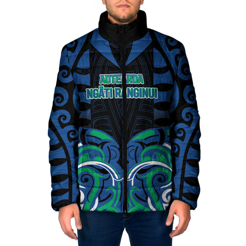 Custom Aotearoa Ngati Ranginui Padded Jacket New Zealand Traditional Maori Pattern