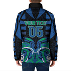 Custom Aotearoa Ngati Ranginui Padded Jacket New Zealand Traditional Maori Pattern