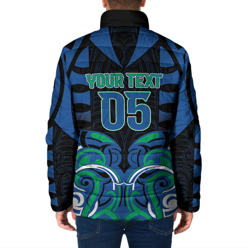 Custom Aotearoa Ngati Ranginui Padded Jacket New Zealand Traditional Maori Pattern